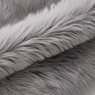 YOH Sheepskin Fur Rug Soft Faux Sheepskin Chair Cover Seat Cushion Bedroom Sofa Modern Imitation Sheepskin Plush Carpets Fluffy Shaggy Area Rugs for Home Decor 2 X 3 ft (Grey)