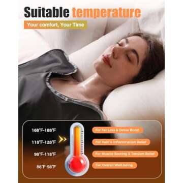 EHINI Infrared Sauna Blanket-Sauna Blanket for Home Use, Portable Design for Relaxation and Detoxifi...