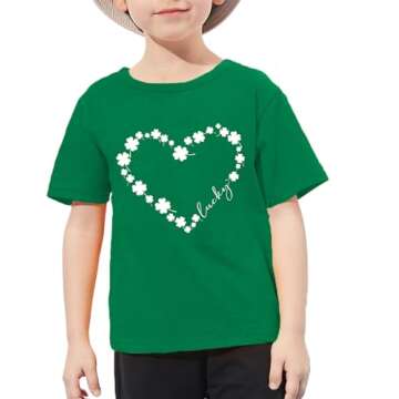 Toddler St Patricks Day Shamrock Graphic Tee for Kids