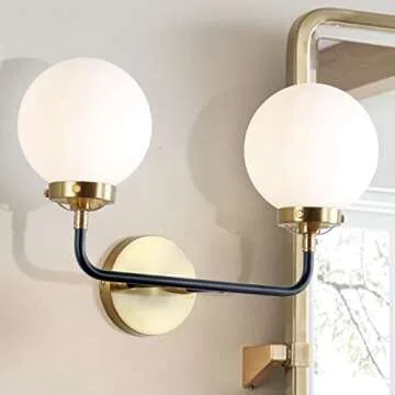 Stylish Jonathan Y Caleb 2-Light Brass Vanity Sconce