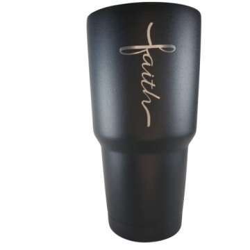 Faith Cross 30oz Patriotic Tumbler - American Flag Tumbler Travel Mug - Patriotic Coffee Travel Mug ...