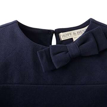 Hope & Henry Girls' Long Sleeve Quilted Ponte Riding Dress Navy