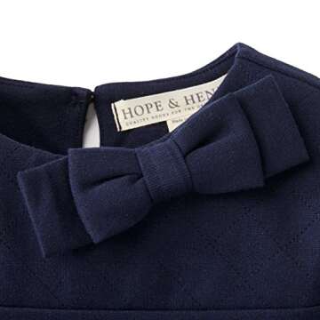 Hope & Henry Girls' Long Sleeve Quilted Ponte Riding Dress Navy