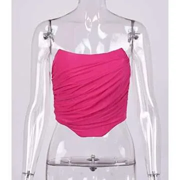 Women's Vintage Strapless Open Back Boned Mesh Bustier