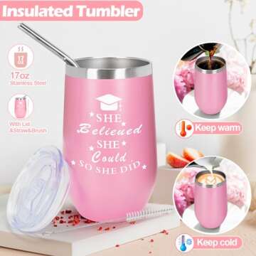 Duchong 2024 Graduation Gifts for Her, Graduation Gift Basket with Tumbler for College or High School Class of 2024 Graduation Gift Box for Graduates Daughter, Sister, Friend