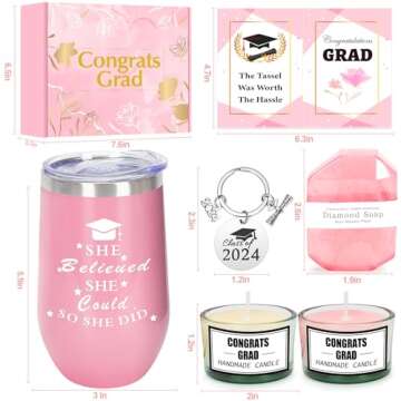 Duchong 2024 Graduation Gifts for Her, Graduation Gift Basket with Tumbler for College or High School Class of 2024 Graduation Gift Box for Graduates Daughter, Sister, Friend