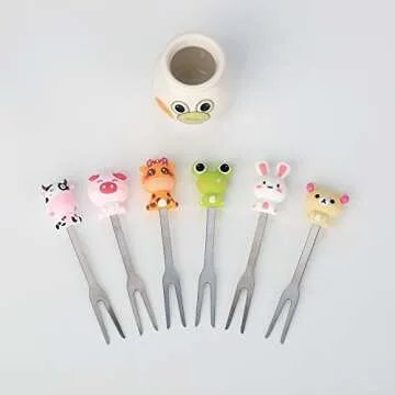 Zeltauto Cartoon Fruit Forks for Kids - 6 Pcs Fun Utensils