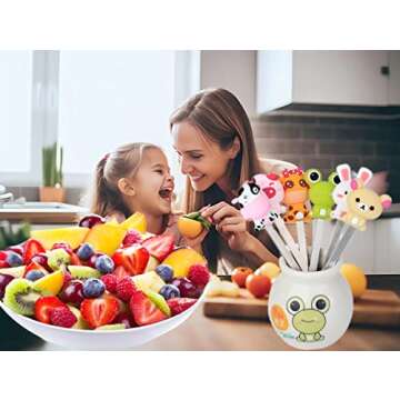 Zeltauto Cartoon Fruit Forks for Kids - 6 Pcs Fun Utensils
