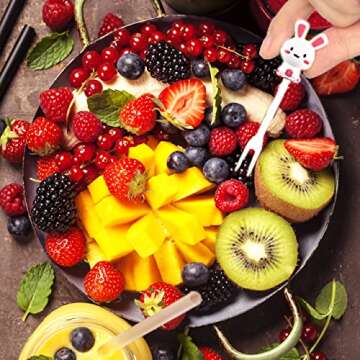 Zeltauto Cartoon Fruit Forks for Kids - 6 Pcs Fun Utensils