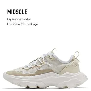 Sorel Women's Kinetic Breakthru Tech Lace Sneaker - White, Chalk - Size 6.5