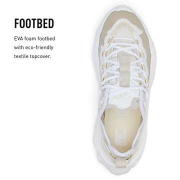 Sorel Women's Kinetic Breakthru Tech Lace Sneaker - White, Chalk - Size 6.5