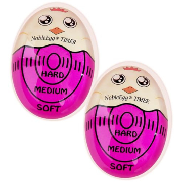NobleEgg Egg Timer - Pack of 2, Perfect Boiled Eggs, No BPA, Color Changing