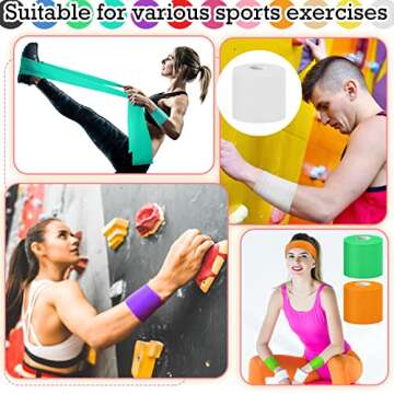 Nuanchu 12 Pcs Foam Prewrap Athletic Tape 2.75inch x 30 Yards Sports Wraps Prewrap and Athletic Tape Pre Wrap Breathable Sports Pre Wrap for Running Hiking Hair(Assorted Colors)