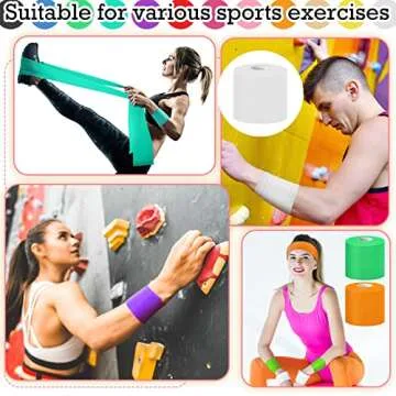 Nuanchu 12 Pcs Foam Prewrap Athletic Tape 2.75inch x 30 Yards Sports Wraps Prewrap and Athletic Tape Pre Wrap Breathable Sports Pre Wrap for Running Hiking Hair(Assorted Colors)