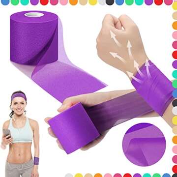 Nuanchu 12 Pcs Foam Prewrap Athletic Tape 2.75inch x 30 Yards Sports Wraps Prewrap and Athletic Tape Pre Wrap Breathable Sports Pre Wrap for Running Hiking Hair(Assorted Colors)