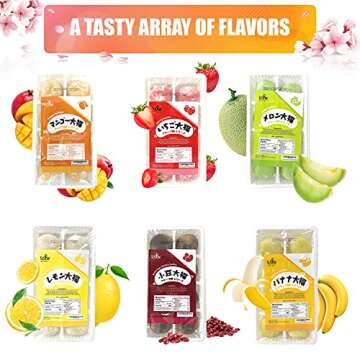 Fusion Select Japanese Mochi Fruit Daifuku Japanese Desert Sweet Rice Cake Fruit Mochi Daifuku 240g/...