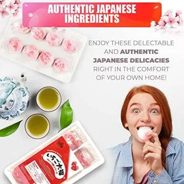 Fusion Select Japanese Mochi Fruit Daifuku Japanese Desert Sweet Rice Cake Fruit Mochi Daifuku 240g/ 8.46oz (Strawberry Flavor, 8.46 Ounce)