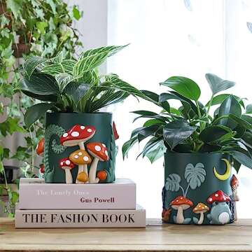 GUGUGO Colorful Frog Garden Plant Pots, Cute Unique Succulent Planters with Drainage, Rainbow Small ...