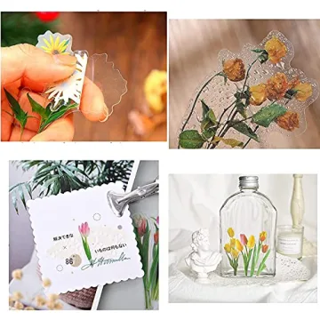 80 Natural Flower Stickers for Creative Projects
