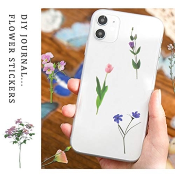 80 Natural Flower Stickers for Creative Projects