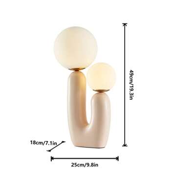 Littleglovo Table Lamps, Creative Art Plant Bedside Lamp, Nordic Modern Bedroom Lamps with Plug and Switch, Double-Headed Nightstand Lamp, Lamp for Bedroom Study Living Room