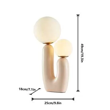 Littleglovo Table Lamps, Creative Art Plant Bedside Lamp, Nordic Modern Bedroom Lamps with Plug and Switch, Double-Headed Nightstand Lamp, Lamp for Bedroom Study Living Room