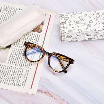 OPTOFENDY Oversized Blue Light Blocking Glasses for Women, Anti Eyestrain & UV Protection Square Computer Eyeglasses