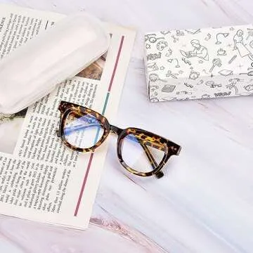 OPTOFENDY Oversized Blue Light Blocking Glasses for Women, Anti Eyestrain & UV Protection Square Computer Eyeglasses