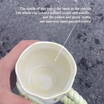 Coffee Ceramic Mug, Cute Cherry 12 Oz Porcelain Cups with Creative Rope Handle for Home Office, Honey Jar Shaped Gift Box with Spoon, Dishwasher Safe (Pink Cup)