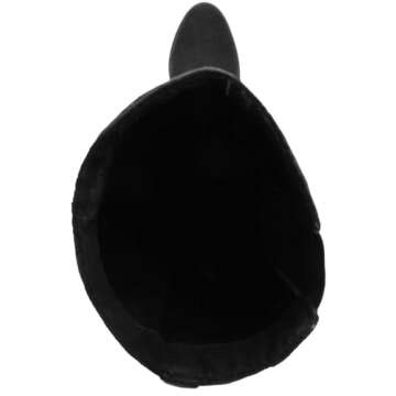 Womens Trendy Riding Boots Heeled Knee High Boot with Tall Shaft 7.5 Black Oil Fabric