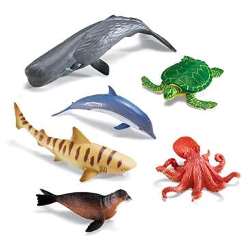 Learning Resources Jumbo Ocean Animals - 6 Pieces for Kids, Ages 3+