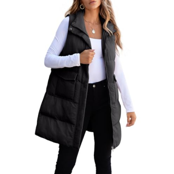 EVALESS Women's Long Puffer Vest | Warm & Stylish Layering Essential