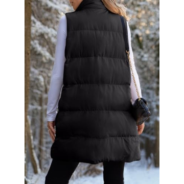 Stylish EVALESS Women's Long Puffer Vest with Pockets