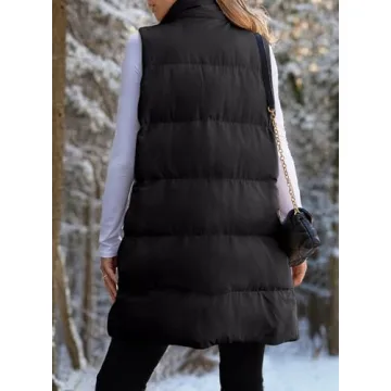 Stylish EVALESS Women's Long Puffer Vest with Pockets
