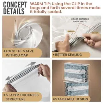 TAILI Jumbo Vacuum Storage Bags 4 Pack - Space Saving