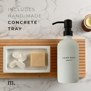 MaisoNovo Soap Dispenser 3-Piece Set | 16.9oz White Bottles with Black Stainless Steel Pumps