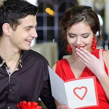 Heart Earrings for Women Hypoallergenic Beaded Statement Dangle Earrings Boho Handmade Red Love Heart Bead Drop Dangling Earrings Valentine’s Day Earrings Jewelry Gift (E red XOXO bead earrings)