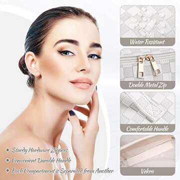 SFXULIX Large Capacity Travel Cosmetic Bag - Stylish & Durable