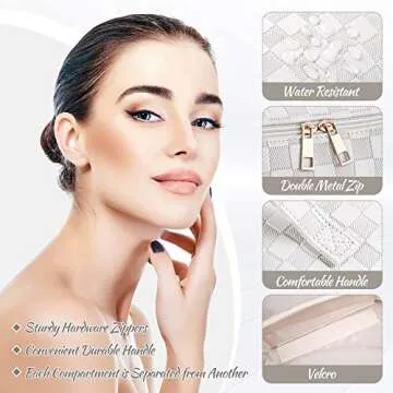 SFXULIX Large Capacity Travel Cosmetic Bag - Stylish & Durable