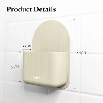 Modern Shower Caddy Suction Cup for Wall or Mirror - Silicone, BPA-Free Bathroom Organizer - Waterproof and Moveable - Holds Toothbrush, Soap, Razor, and Shampoo - Suction Shower Caddy (Sand/Tan)