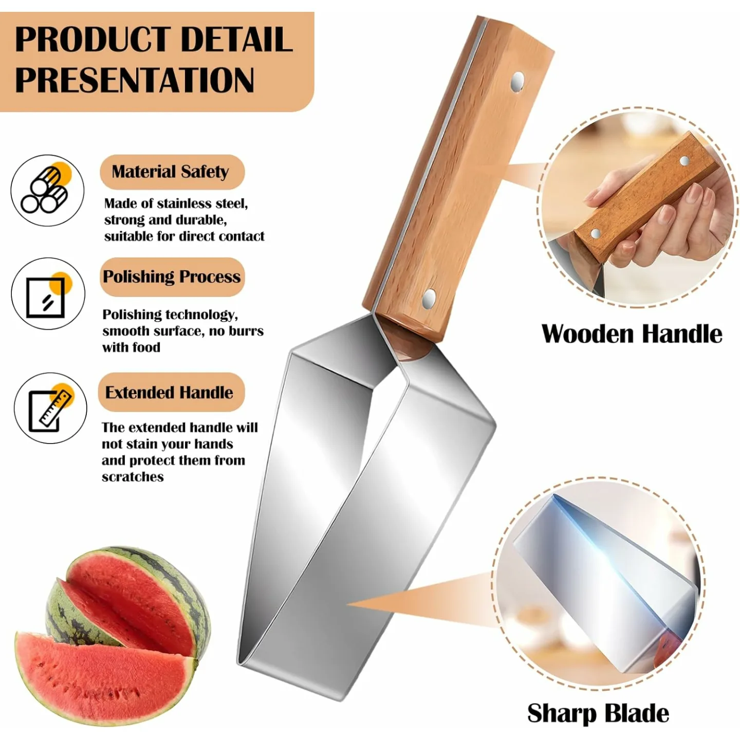 Triangle Watermelon Cutter - Stainless Steel Kitchen Tool