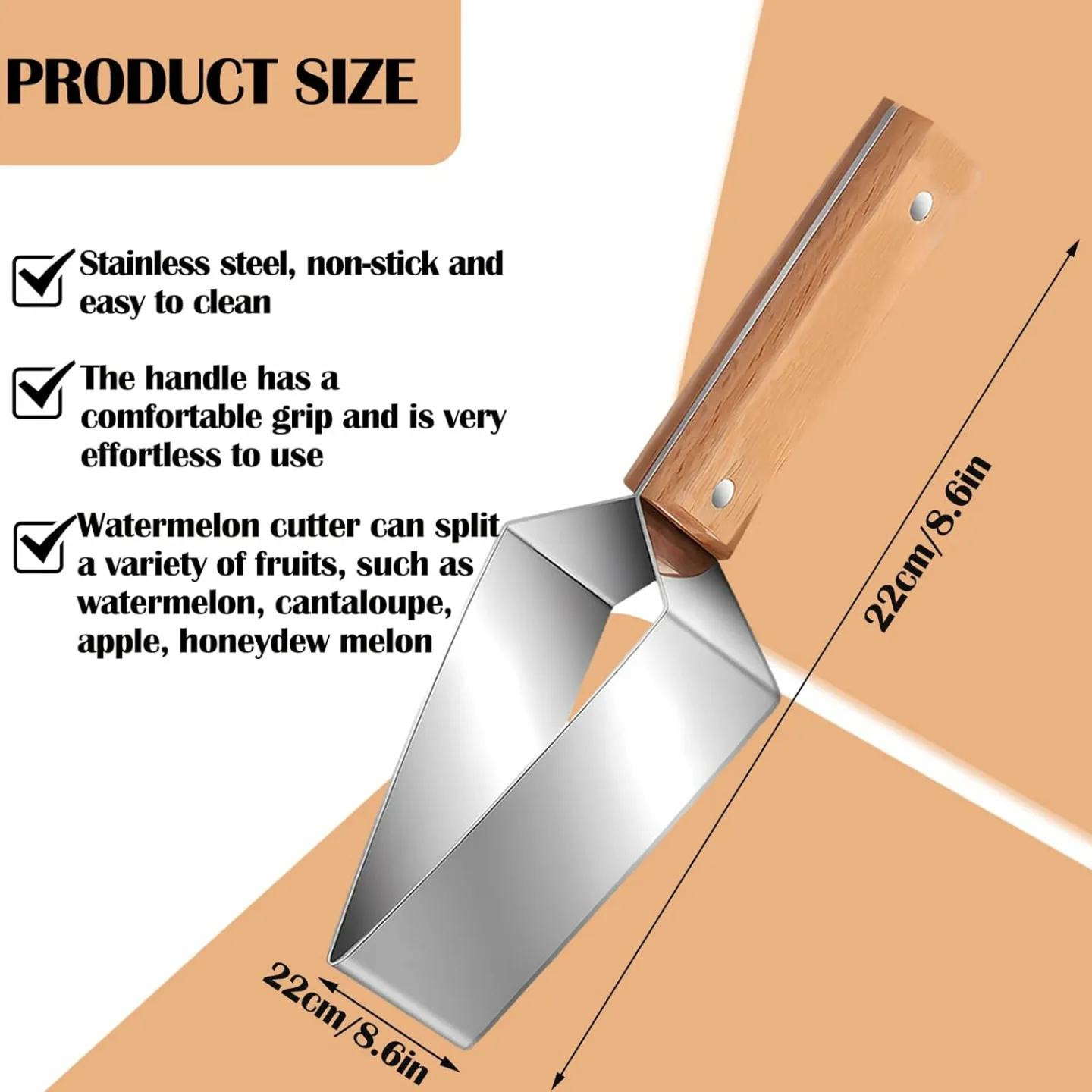 Triangle Watermelon Cutter - Stainless Steel Kitchen Tool