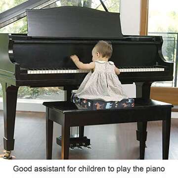 Toddler Booster Seat for Dining Table, Adjustable Double Seat Belt Washable Waterproof Child Booster Seat for Table, Portable Booster Seat Travel Increase Cushion (Black)