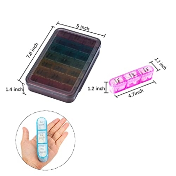 ASprink Weekly Pill Organizer Large Capacity BPA Free