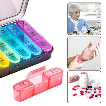 ASprink Weekly Pill Organizer Large Capacity BPA Free