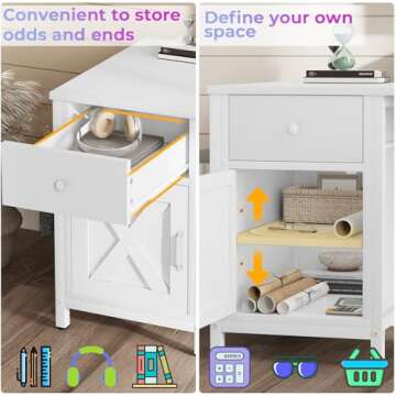 SEDETA L Shaped Computer Desk with Storage & Power Ports