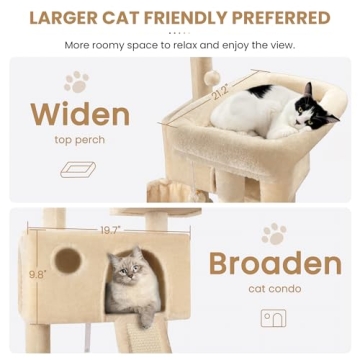 SHA CERLIN 65in Cat Tree - Activity Center for Cats