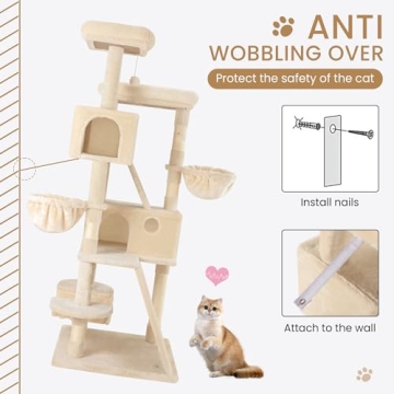 SHA CERLIN 65in Cat Tree - Activity Center for Cats