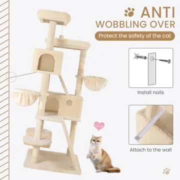 SHA CERLIN 65in Cat Tree - Activity Center for Cats