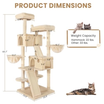 SHA CERLIN 65in Cat Tree - Activity Center for Cats